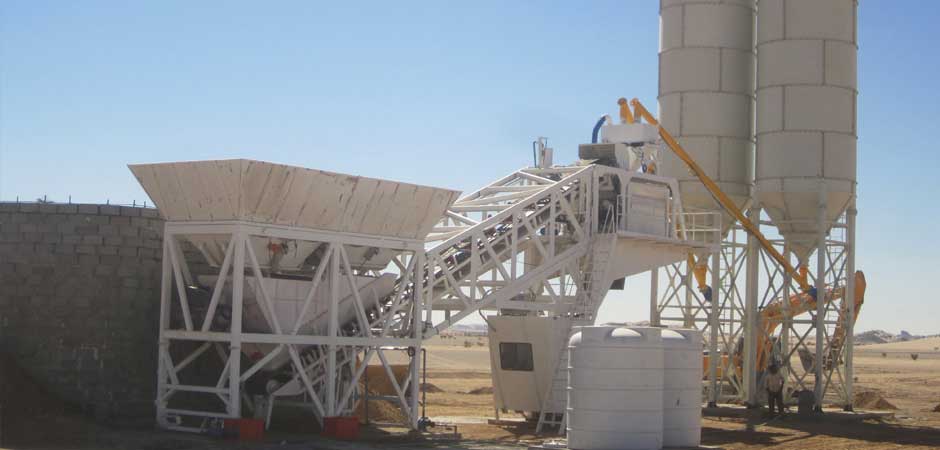25m³/hr mobile concrete batch plant