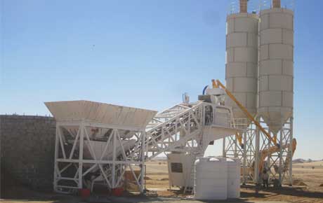 35m³/hr mobile concrete batch plant