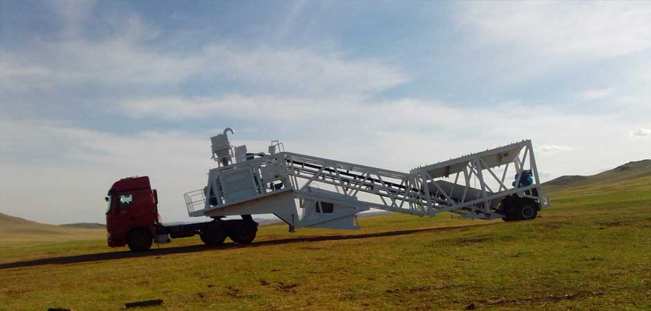 60m³/hr mobile concrete batch plant