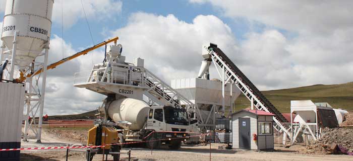 75m³/hr mobile concrete batch plant
