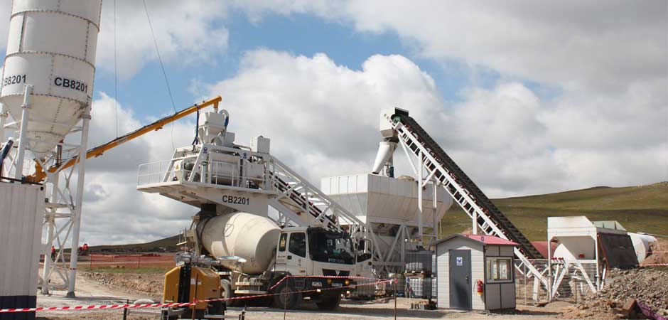 75m³/hr mobile concrete batch plant